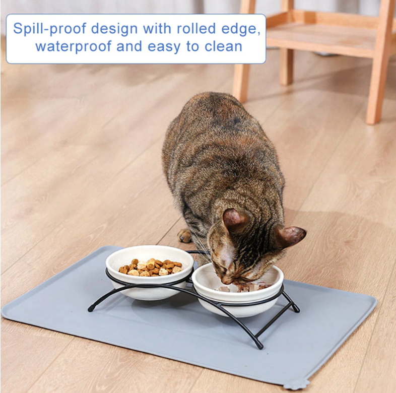 Silicone Pet Bowl Placemat in use